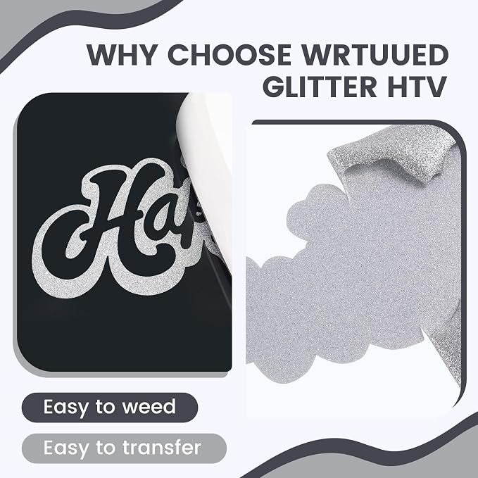 Silver Glitter HTV Heat Transfer Vinyl