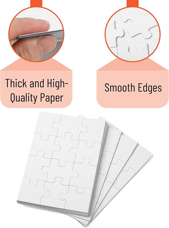 Mr. Pen- Blank Puzzle, 10 Pack, 12 Pieces/Pack, 5.5" x 8.1" | Blank Puzzles to