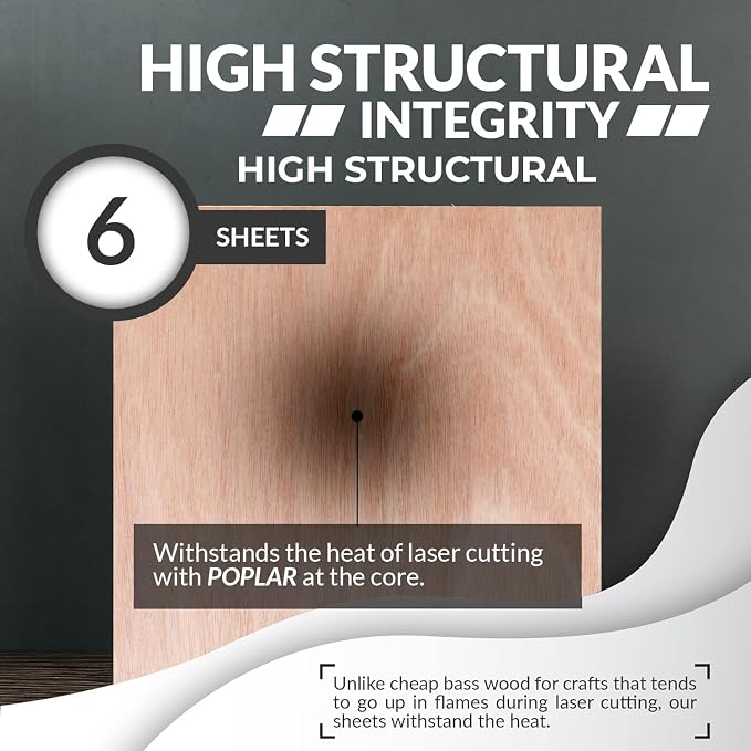 Mahogany Plywood Sheets for Crafts 1/8 inch, 3mm Plywood Sheet for Laser
