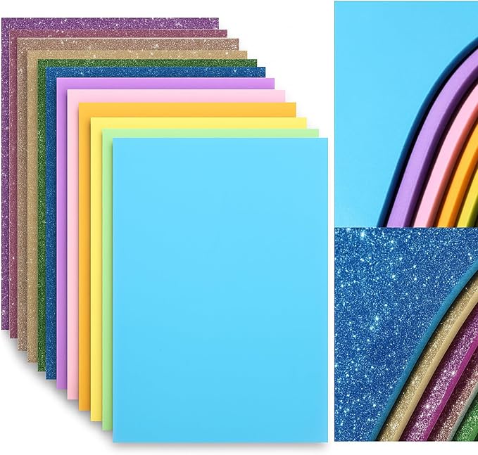 Feifeiya 48 Pack Assorted Colors Foam Sheets 8 x 12 Inch, Office Projects