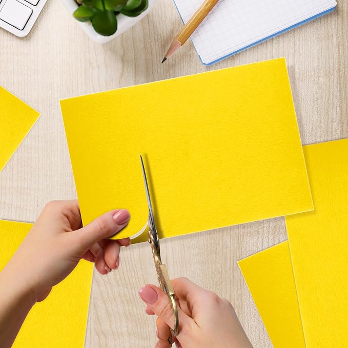 10PCS Deep Yellow Self Adhesive Felt Fabric Sheets Sticky Felt Sheets