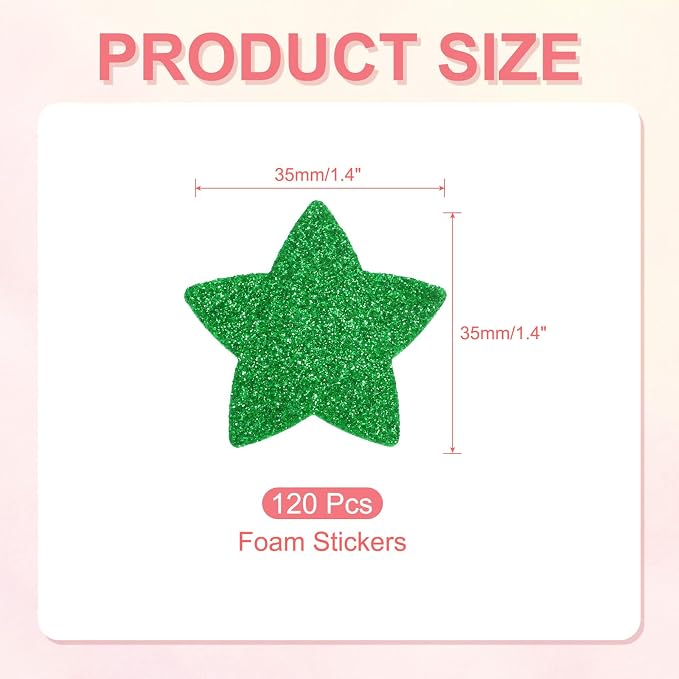 PATIKIL 1.4"x1.4" Star Foam Stickers