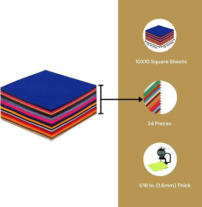 FabricLA Acrylic Felt Sheets for Crafts