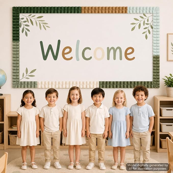 6 Rolls 40 Ft Ruffled Bulletin Board Borders Back to School Classroom Decor