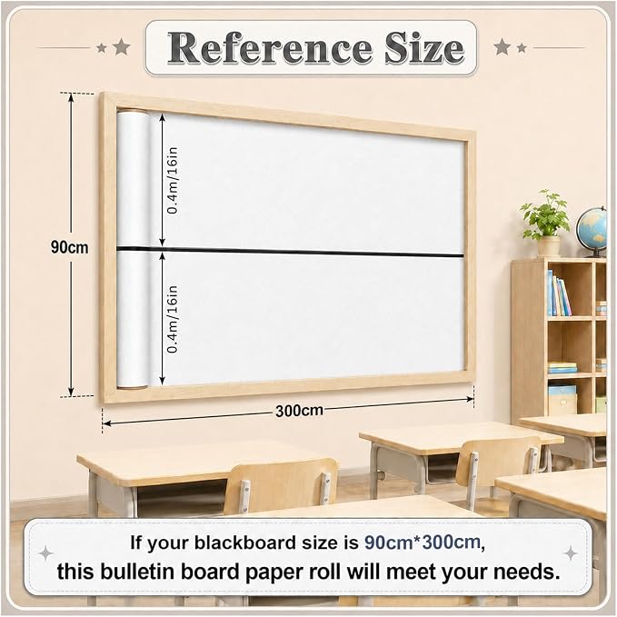 White Bulletin Board Roll Non-Woven Fabric Poster 16in X 20ft | Back to School