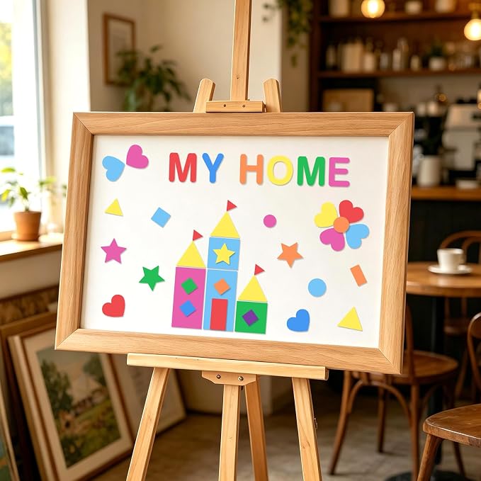 1490Pcs Foam Stickers for Crafts 8Colors Self Adhesive Foam Letter Shape