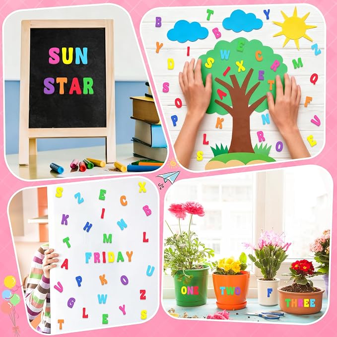 Letter Stickers, 3D Self-Adhesive Alphabet Stickers
