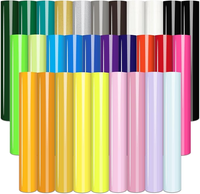 Tintnut Classic Color Heat Transfer Vinyl, 30 Sheets 12"x10" Iron on Vinyl |