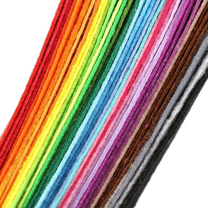 Felt Sheets, DIY Craft Sewing Pre-Cut Quilt Squares, Premium Colorful Hard