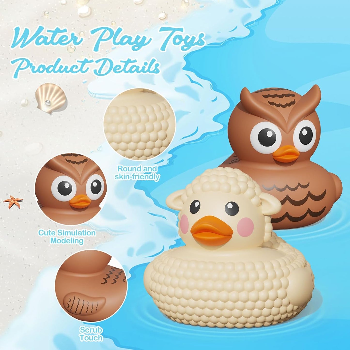 25PCS Rubber Ducks,Toddler Bath Toys,No Hole Bathtub Toys,Baby Pool Toys for 18 Months and Older