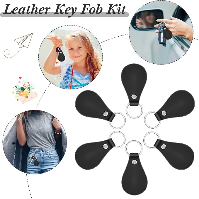 Taiyin 30 Pcs Leather Key Fob Kit