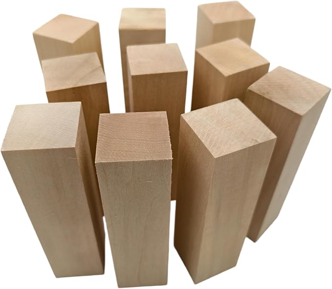 10PCS Basswood Carving Blocks, Whittling Wood Carving Kit, Unfinished Wooden
