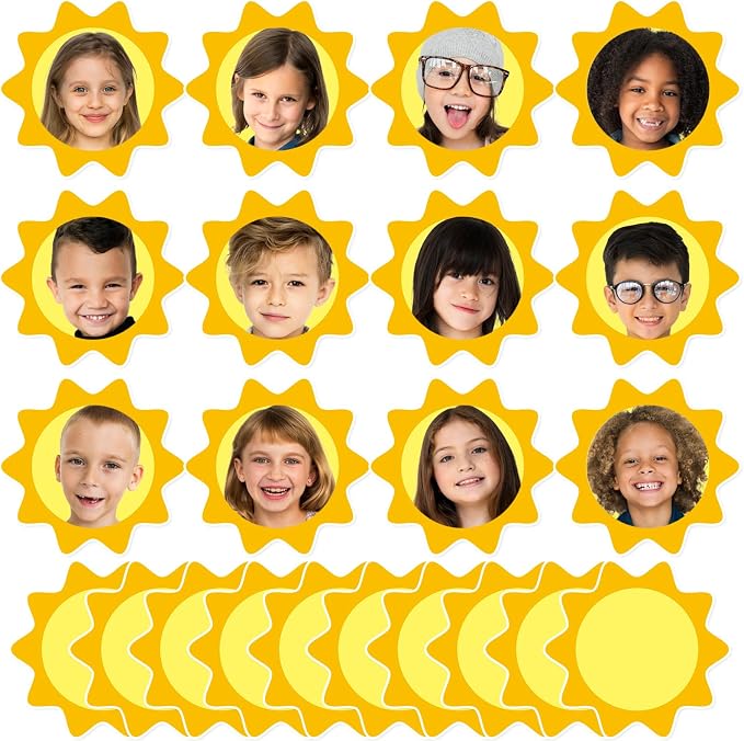 gisgfim 80Pcs Summer Sun Cutouts Sunshine Decorations Bulletin Board Yellow Sun