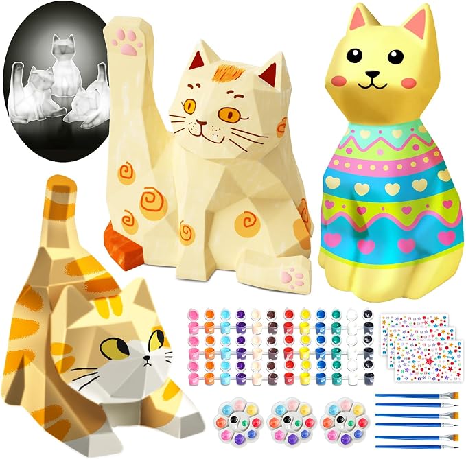 Goody King Paint Your Own Cat Lamp Art Kit, Arts & Crafts