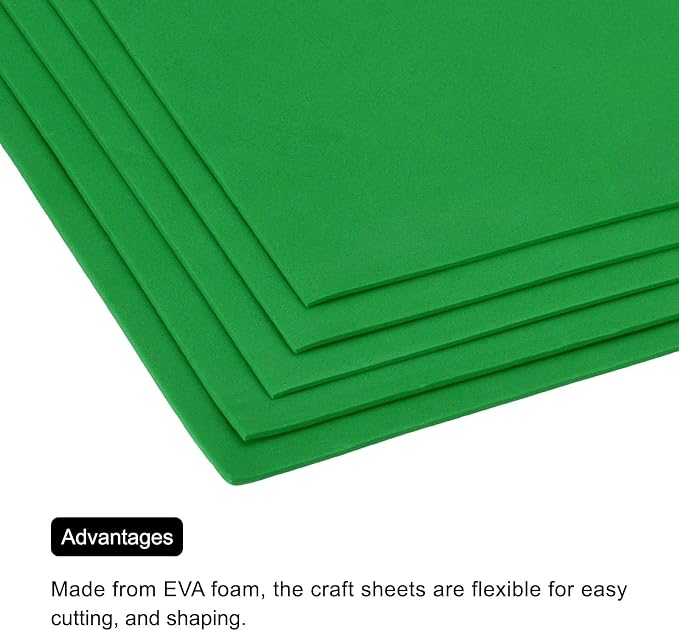 MECCANIXITY EVA Foam Sheets Grass Green 35.4 Inch x 19.7 Inch 2mm Thick Crafts