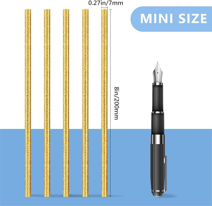 Manarty Glitter Gold Hot Glue Sticks, All Temperature Adhesive EVA Glue Sticks