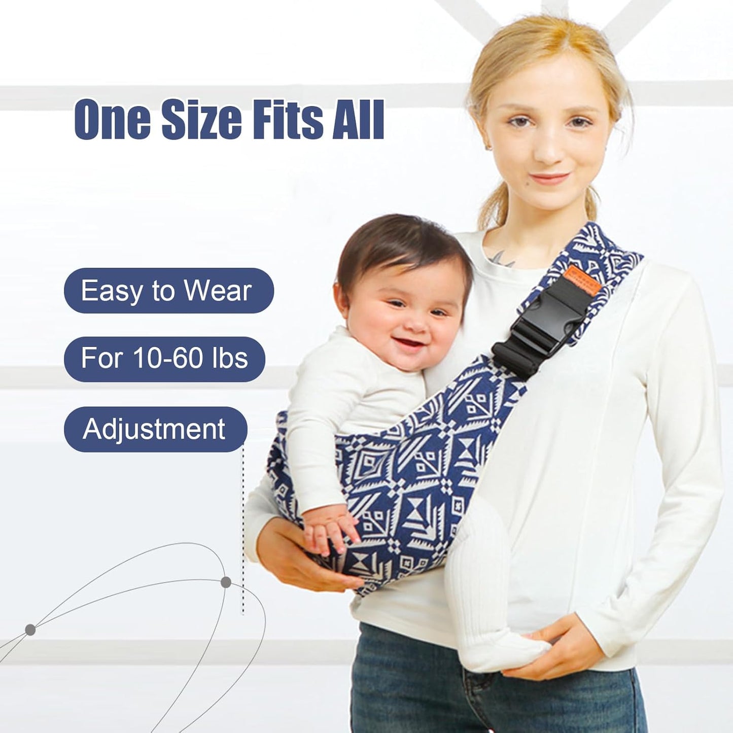 Baby Sling Carrier,Baby Sling,Toddler Carrier,Adjustable and Non-Slip Hip Seat Carriers Carrying 10-30 lbs(Ocean)