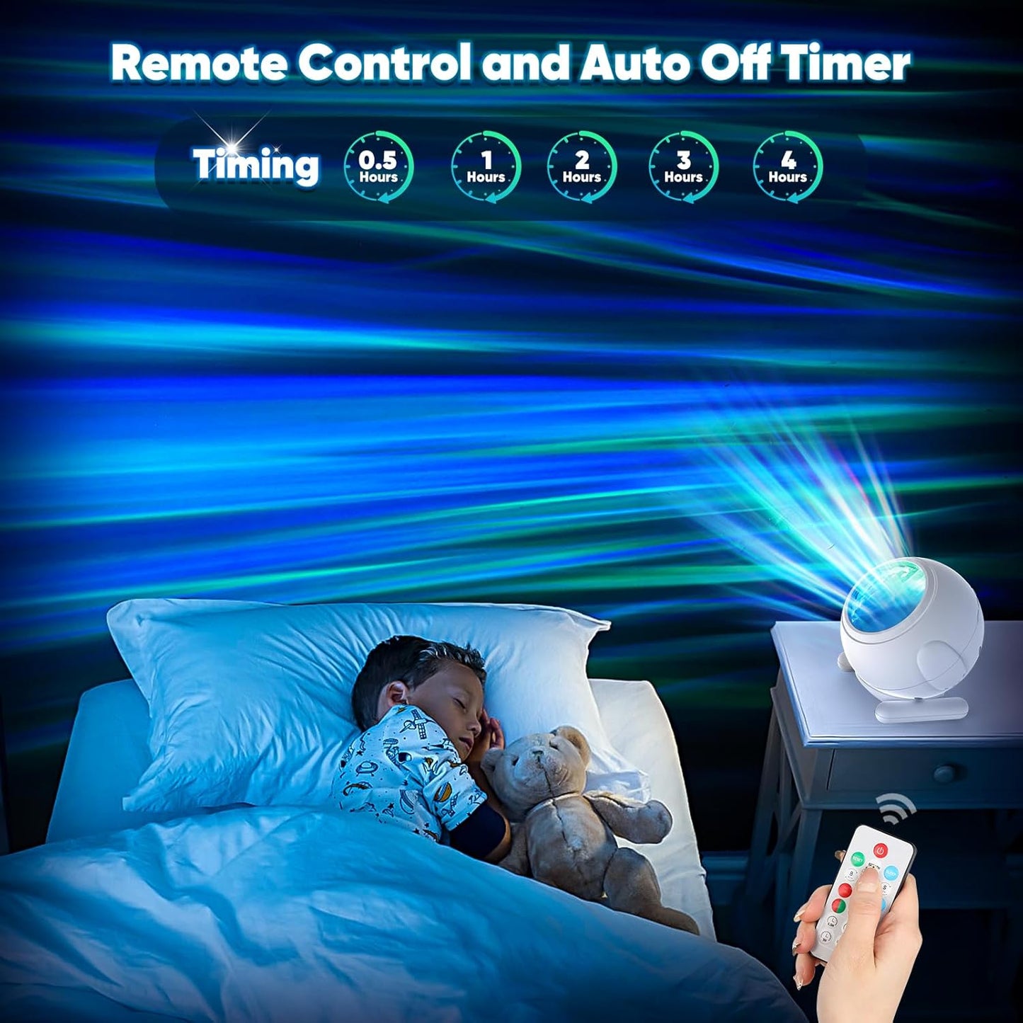Northern Lights Projector, Aurora Projector with Timer and Remote, Night Light Projector for Kids Room, Room Decor, Christmas Gifts for Adults Teens