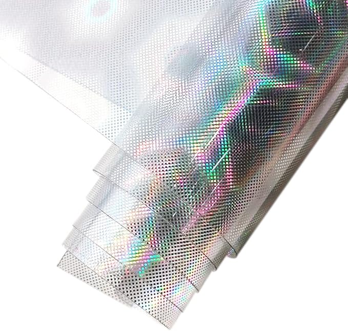 HYANG Transparent Big Pentagon PVC Super Clear Holographic Vinyl Faux Leather