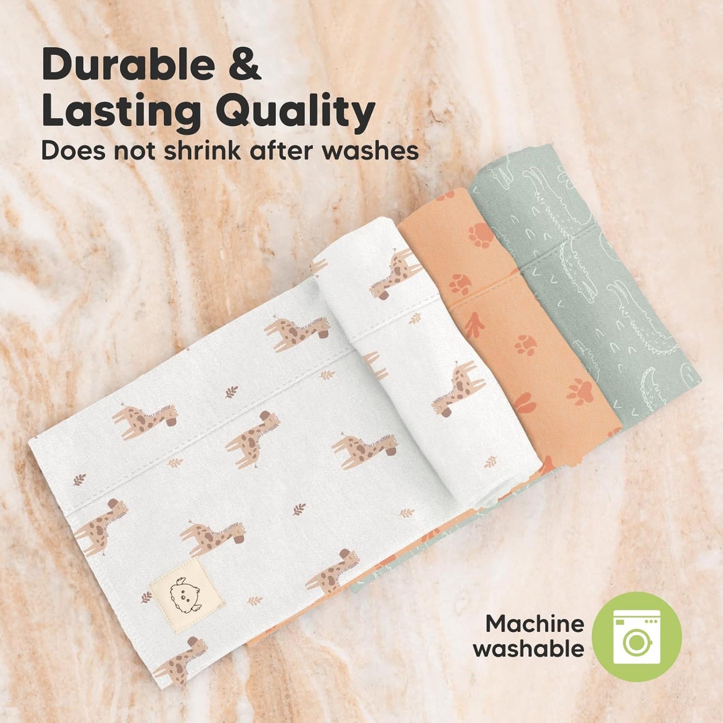 Organic Burp Cloths Baby Boy, Girl - 6-Pack Large Cotton Burping Cloths for Babies, Spit Up Rags, Super Absorbent, Ultra Soft Newborn Rag, Gender Neutral, Machine Washable, Durable (Wilderness)