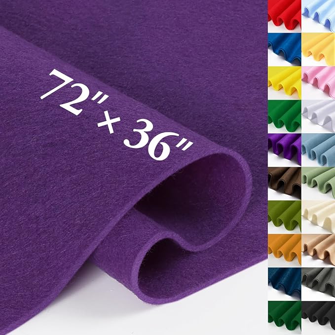 Purple Fabric Sheet 72" X 36", 1.4mm Thick Large Soft Durable Flexible Craft