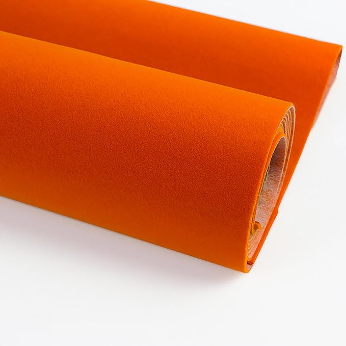 Orange Self Adhesive Soft Velvet Drawer Liner DIY Fabric Felt Liner