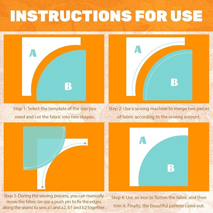 3 Set Quilting Templates, 10/8/6 Inch Clear Acrylic Quilting Rulers and