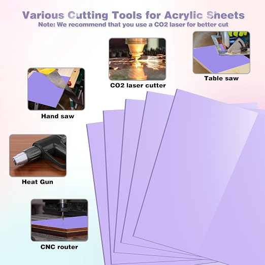 Adrattnay Purple Acrylic Sheets 1/8 Thick, Opaque Acrylic Sheets Acrylic Panel