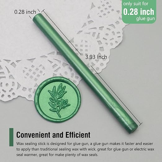 60pcs Wax Seal Sticks, Pine Green Sealing Wax Sticks, HOSEALING Glue Gun Wax