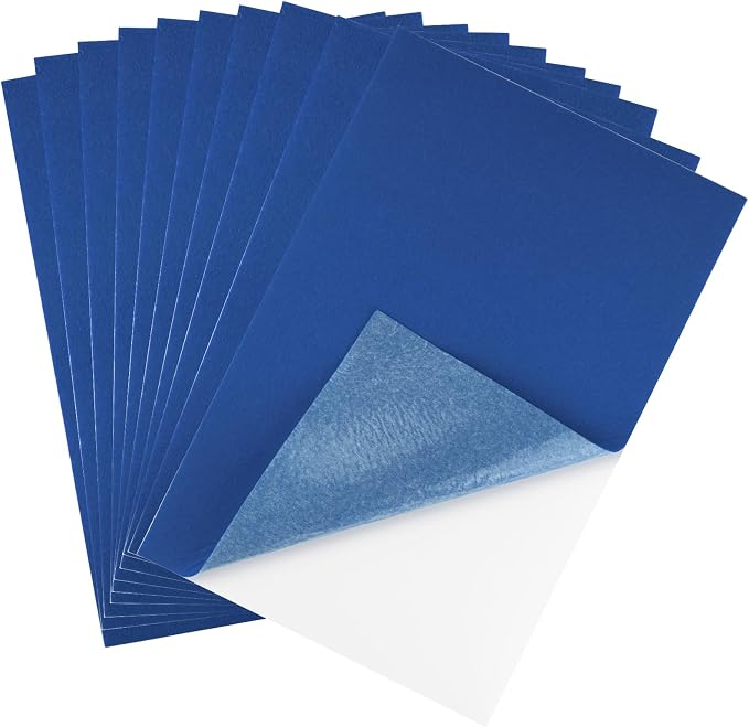 CHRORINE 10 Pcs Navy Blue Felt Fabric Sheets Self Adhesive Felt Sheets 8 x 12