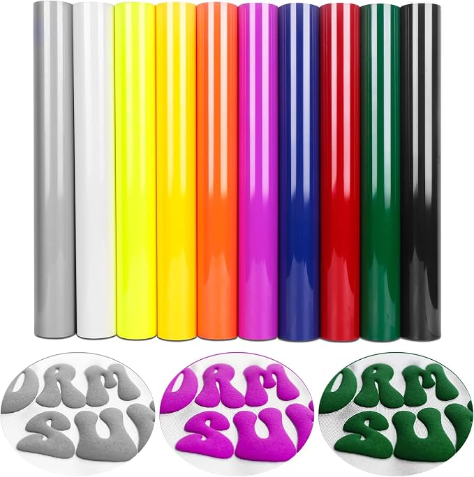 TORC 3D Puff HTV Heat Transfer Vinyl 12" x 10" 10 Sheet Pack