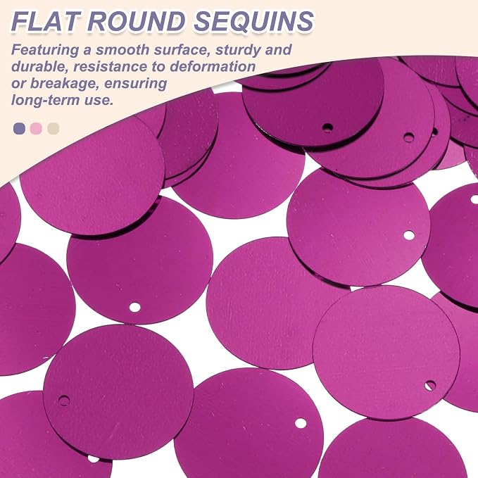 MECCANIXITY 700 Pcs Flat Round Sequins 15mm/0.6 Inch Loose Paillettes Craft