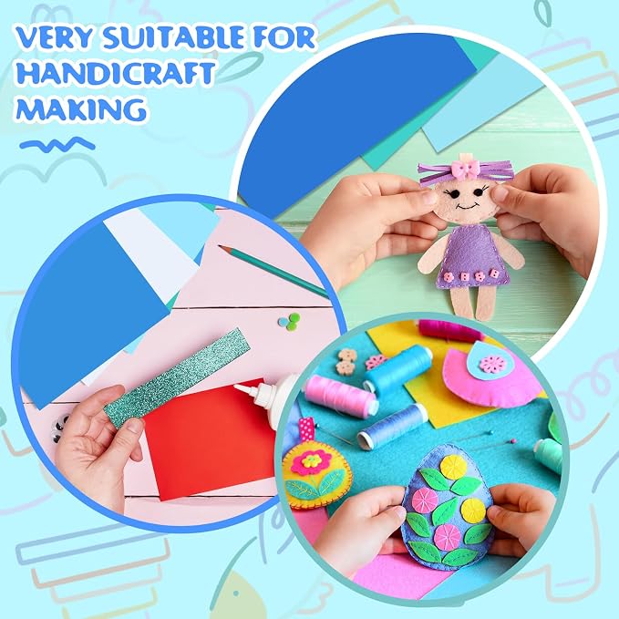 Feifeiya 48 Pcs Blue Foam Sheets 8 x 12 Inch, 36 Regular EVA Foam Sheets 12