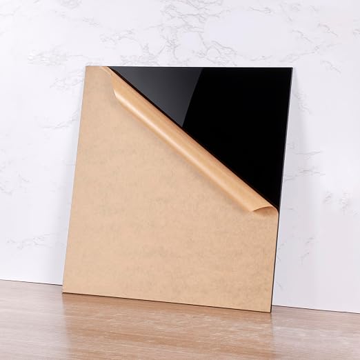 KAITELA Pack of 10 Black Acrylic Sheet 12" x 12" Cast Plexiglass Square 1/8"