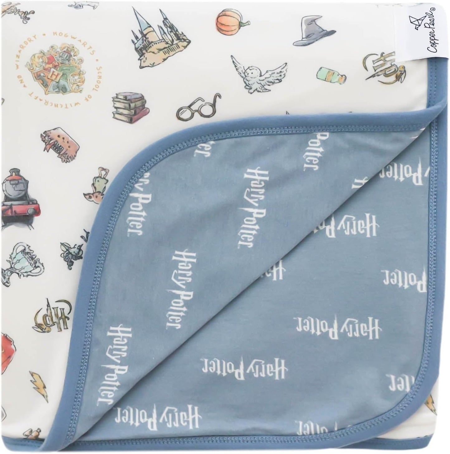Wizarding World Copper Pearl Three-Layer Quilt: Soft, Breathable, Cozy Blanket for Boys & Girls | Toddler & Newborn | 46x46 Premium Polyester/Rayon