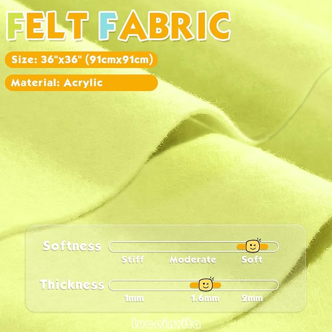 Soft Yellow 36" X 36" Felt Fabric Sheet
