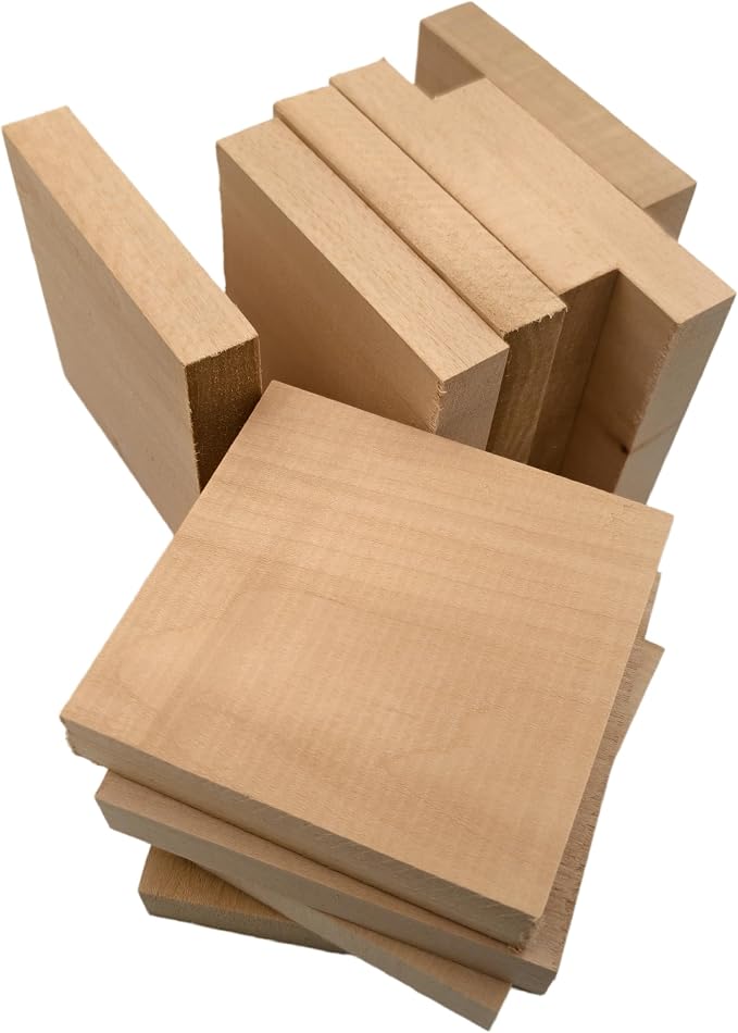 10PCS Basswood Carving Blocks, Whittling Wood Carving Kit, Unfinished Wooden