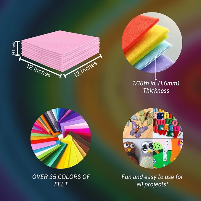 FabricLA Acrylic Felt Sheets for Crafts