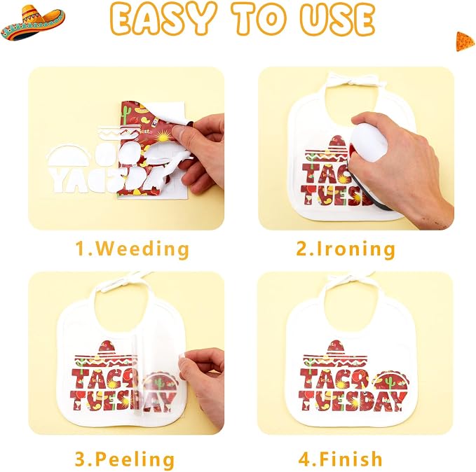 Tintnut Colorful Mexican Heat Transfer Vinyl, easy cut & weed, stretch washable