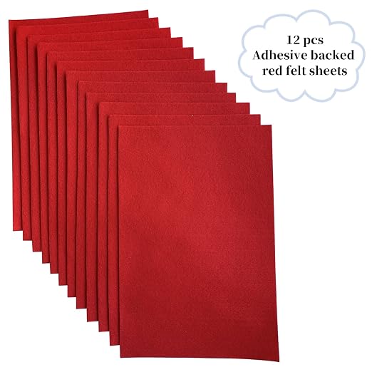 Jtnohx Self Adhesive Felt Sheets, 12 Pieces Felt Fabric