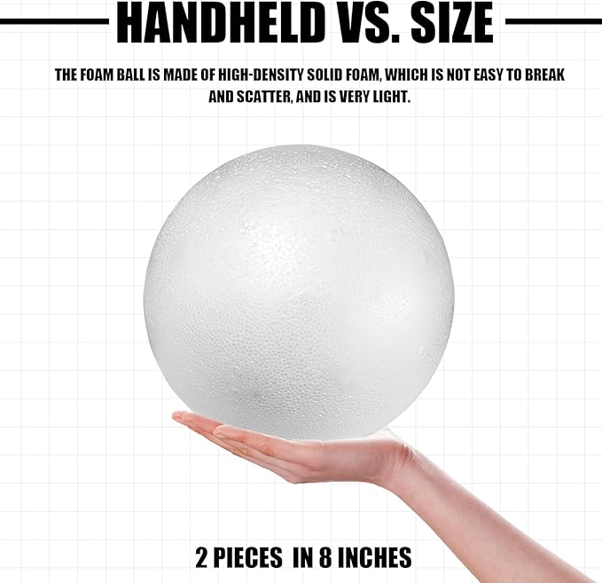 Styrofoam Balls 8 Inch, DIY Craft Giant Foam Ball