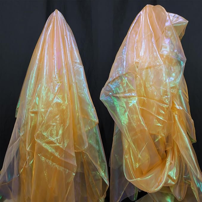 Orange Iridescent Organza Fabric
