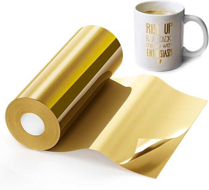 Gold Permanent Vinyl for Cricut Cutting Machine, Waterproof, Durable Chrome