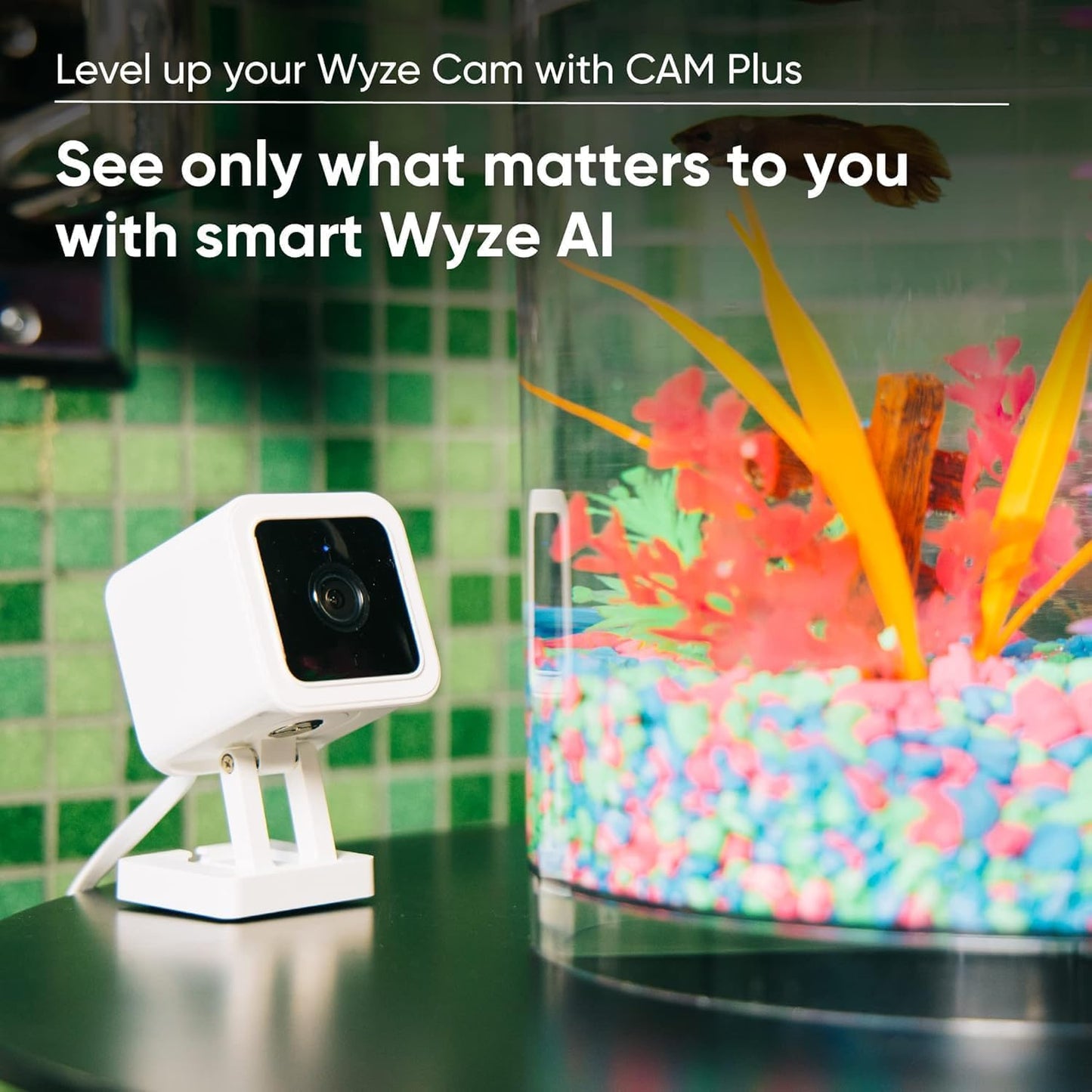 WyzeCam Cam V3 with 3-Months Cam Plus Cloud Storage Indoor Outdoor Plug-in Smart Security Camera, AI Motion Detection, WiFi Home Surveillance Camera, IR Color Night Vision, Siren Alarm, 2-Way Talk