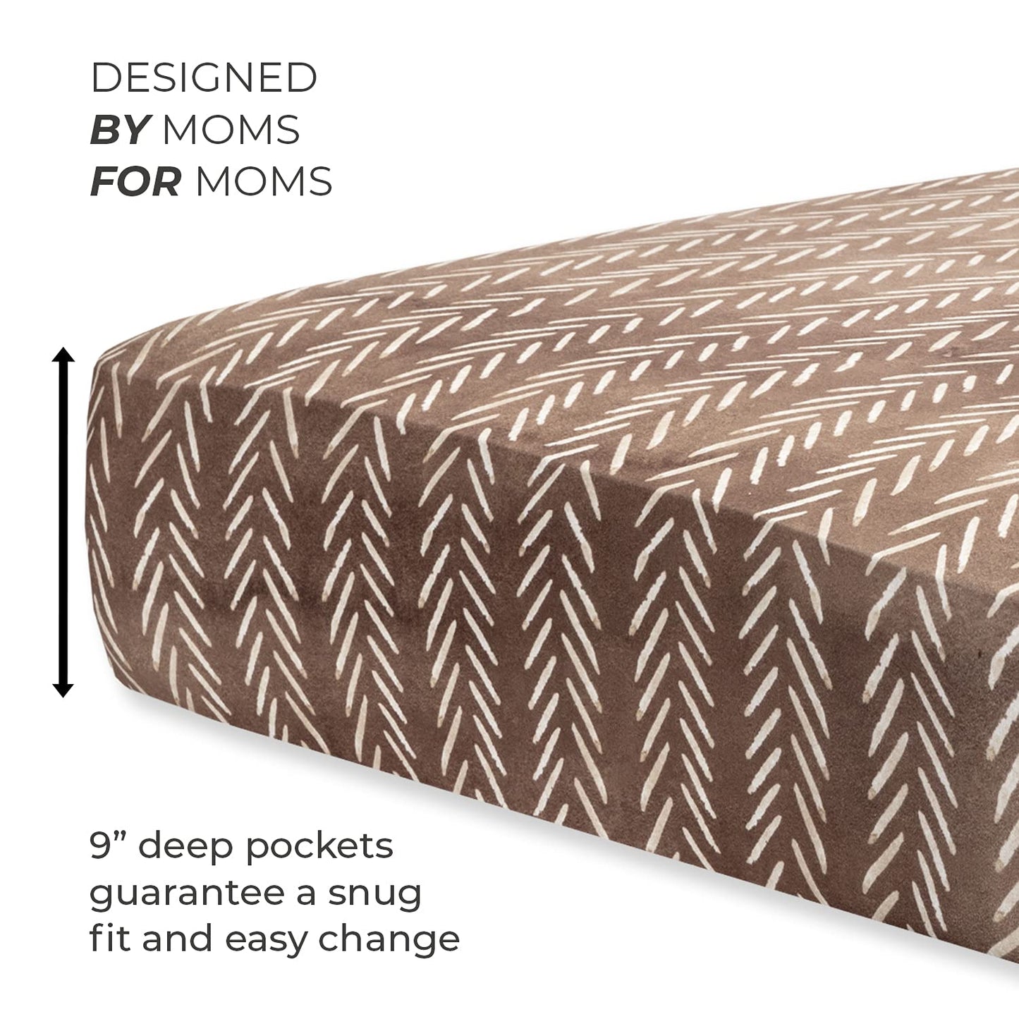 Pobibaby - Premium Single Fitted Baby Boy Crib Sheets for Standard Crib Mattress - Ultra-Soft Cotton Blend, Safe and Snug, and Stylish Woodland Crib Sheet (Wildlife Brown)