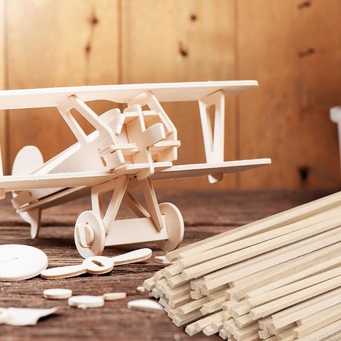 Menkxi 480 Pcs Balsa Wood Sticks 1/8 x 1/8 x 12 Inch Wood Strips Hardwood