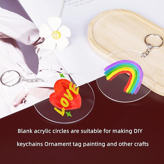 Round Acrylic Keychain Blanks 2 Inch Circle Blanks