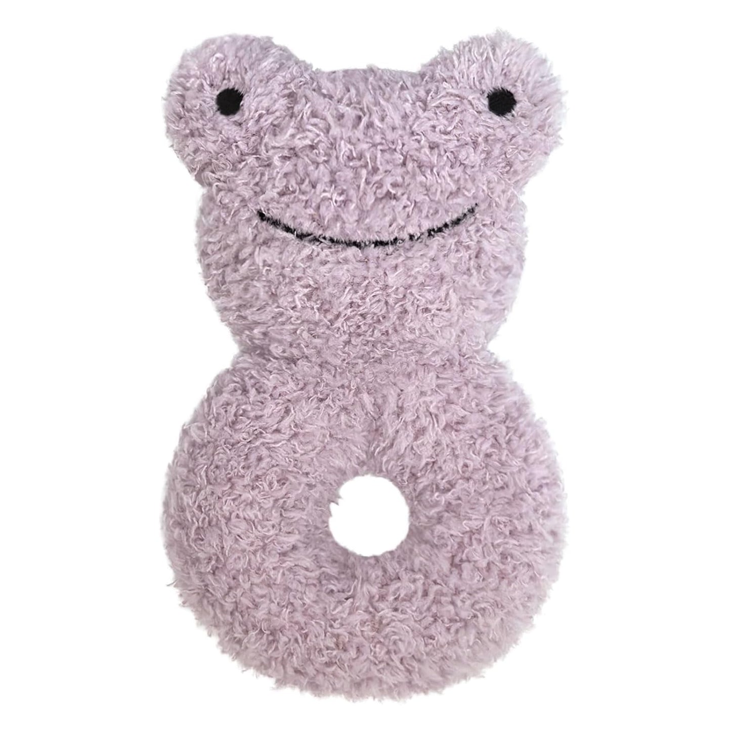 Baby Frog Soft Rattle Toy, Plush Frog Infant Shaker Rattle Easy-Grasp Stuffed Animal Toy, Gifts for Newborns Babies Toddlers Boys Girls, Purple, 6 Inches