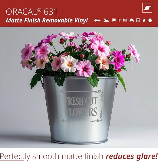 ORACAL 631 Matte Grey Vinyl Durable Roll Easy to Weed Permanent Adhesive Craft