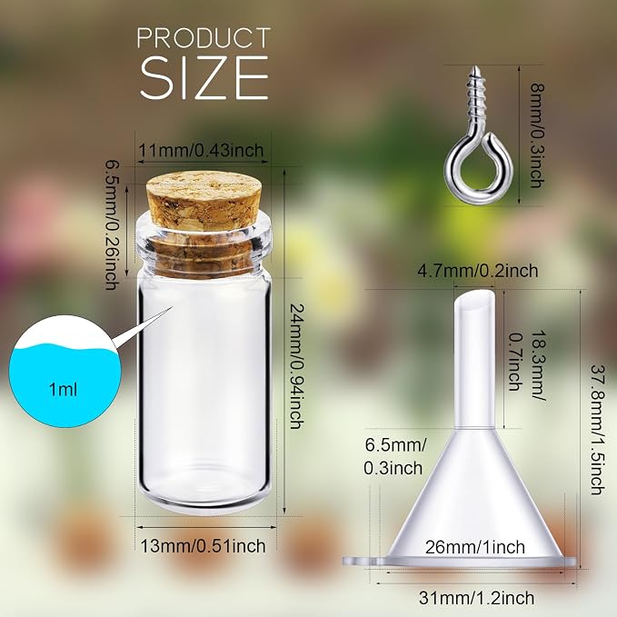 Yungyan 50 Pieces Small Mini Glass Bottles Jars